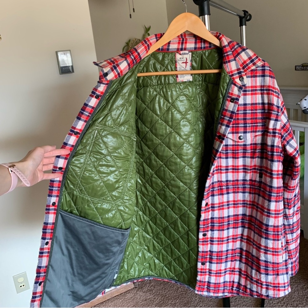 Relwen Quilted Flannel Plaid Shirt Jacket Men’s 2X
